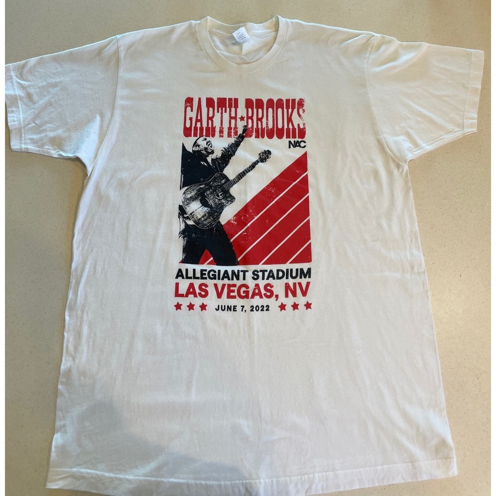 Garth Brooks Allegiant Stadium Las Vegas 2022 Concert T-Shirt White XL Tultex